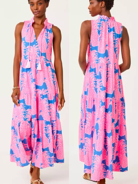 Lilly Pulitzer Dresses & Skirts - M NWT Lilly Pulitzer Malone Maxi Dress in Blue Haven Little Flamenco